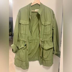 Unisex Green Canvas Utility Jacket